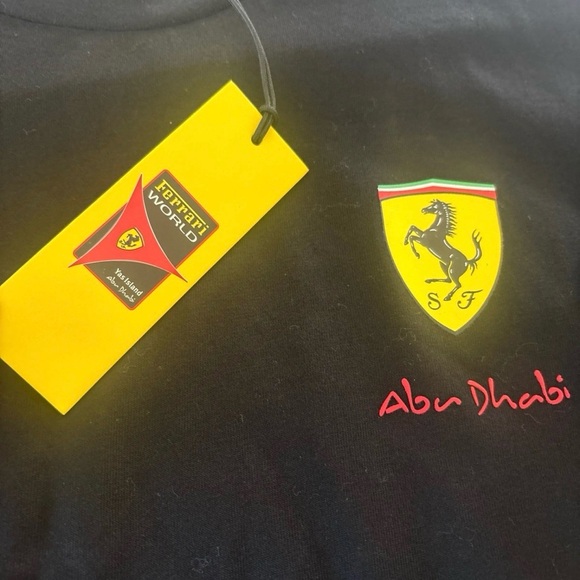Ferrari Black Tee with Yellow Logo - Picture 1 of 3